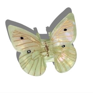 Hand-painted Pastel Mint Green Butterfly Hair Clip